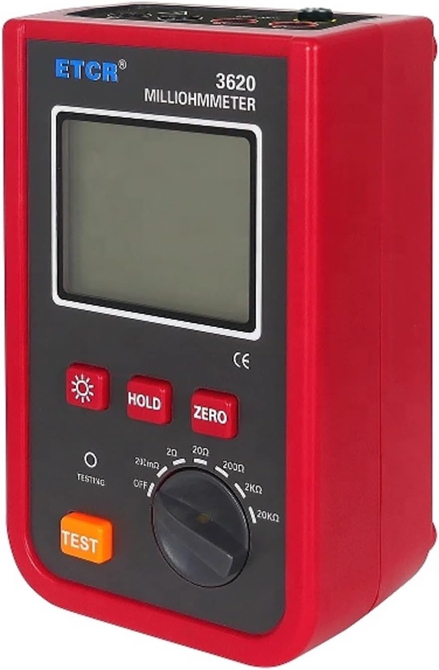 Insulation Resistance Tester, Ground Resistance Tester ETCR3620 Equipotential Milliohm Meter DC Low Value Resistance Tester 1mohm - 20 Kohm