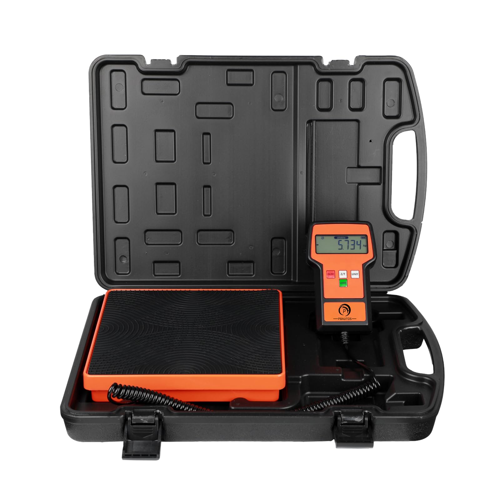 Báscula electrónica digital de carga de refrigerante de 110 libras con funda portátil, báscula de refrigerante HVAC en mayor precisión para todos los tanques de recuperación de refrigerante