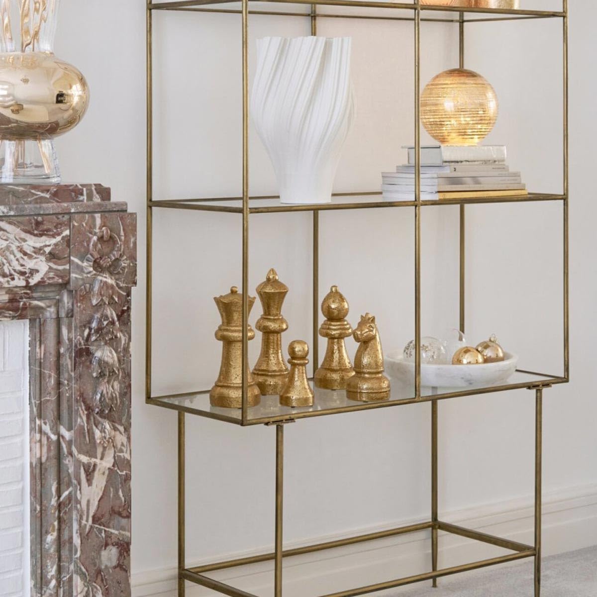 Paris Prix Lot de 5 Pièces d'Échecs Déco Zorah 30cm Doré