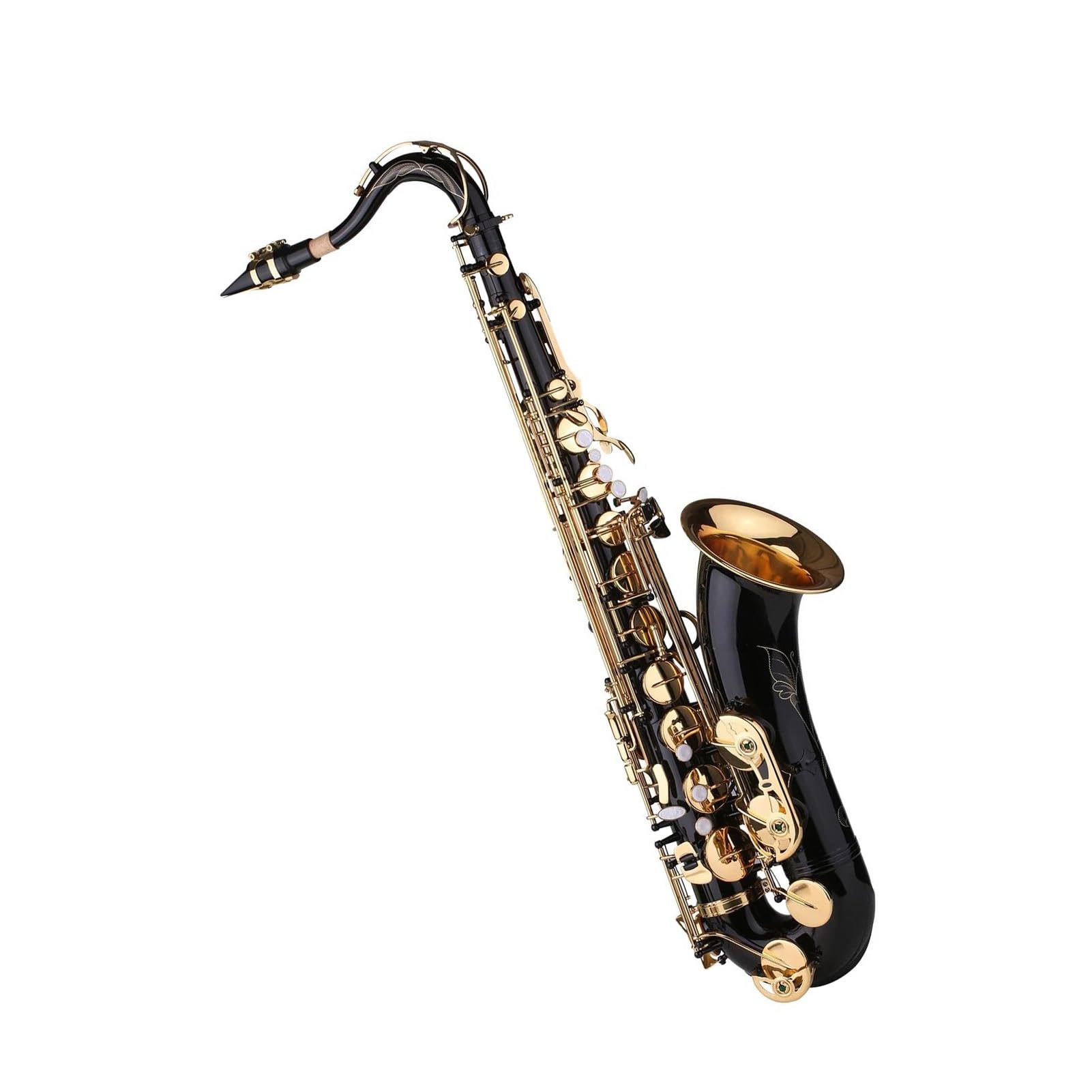 Saksofon tenorowy Bb lakierowany na czarno instrument dla początkujących
