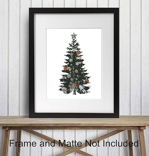 Miniatura 2 de Christmas Tree Decor - Pine Tree Holiday Decorations for Home, Apartment, Living Room, Bedroom - Cute Secret Santa Gift for Office Party - 8x10
