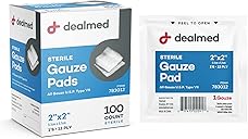 Dealmed 2’’ x 2’’ Sterile Gauze Pads (100 Count) Disposable and Individually Wrapped Medical Gauze Pads, Wound Care Product for First Aid Kit and Medical Facilities (Pack of 1)