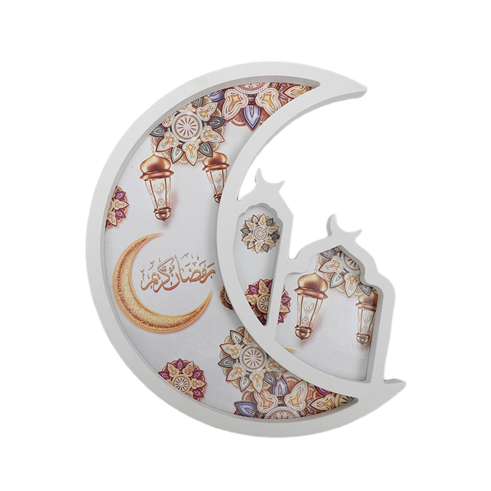 Elnwnnkc Decorative and Star Tray Holiday Snacks Platter Dessert Eid Festival Display Plate for Home and Restaurant Use Modern Eid Decoration