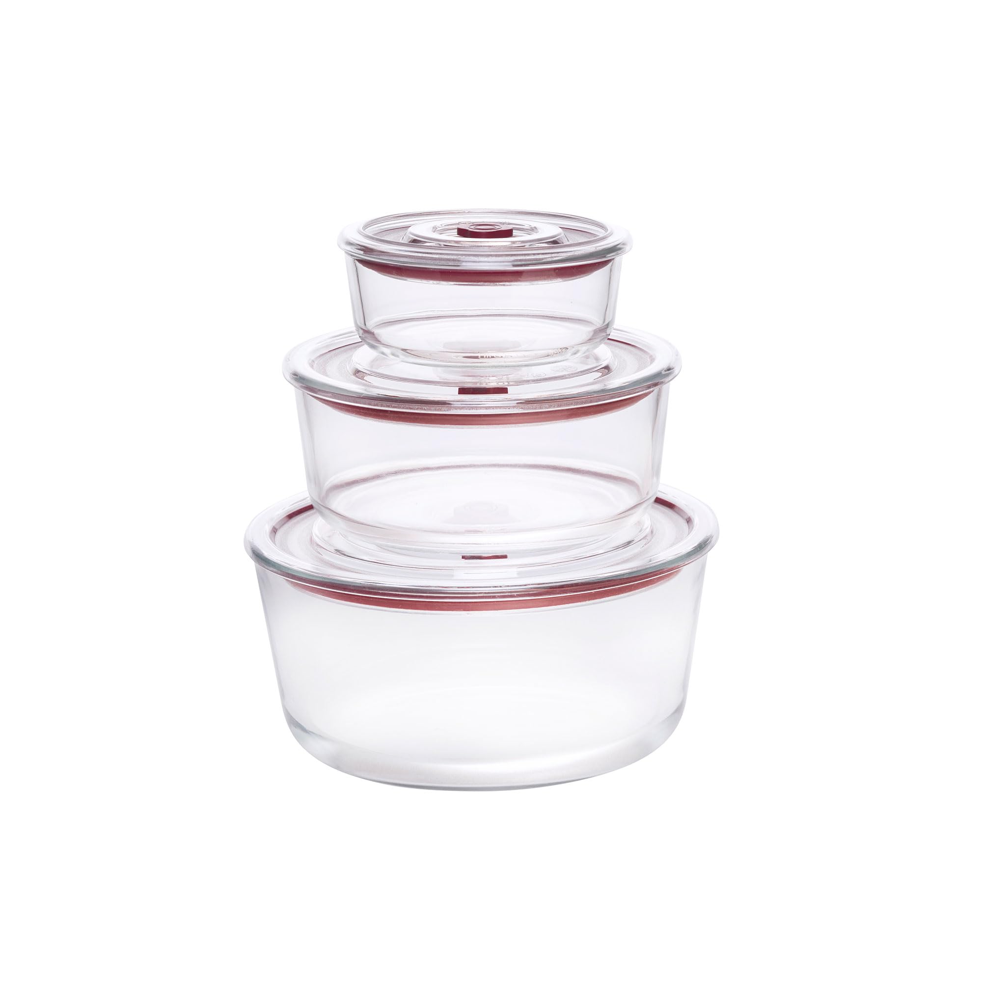 Jata HOGAR HREC4230 - Tupper in vetro ermetico. 3 contenitori in vetro per alimenti. 6 pezzi (3 confezioni + 3 coperchi) senza BPA. Adatto per microonde, congelatore. Per solidi e liquidi.