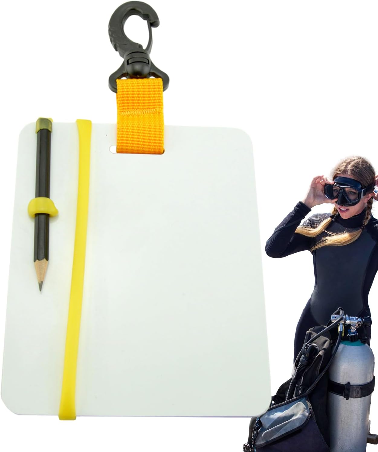 Dive Writing Slate – Waterproof Underwater Board, PC Material Tablet, Black Pen Included, Portable Diving Writing Tool | Practical Board,For Diving Snorkeling Water Sports