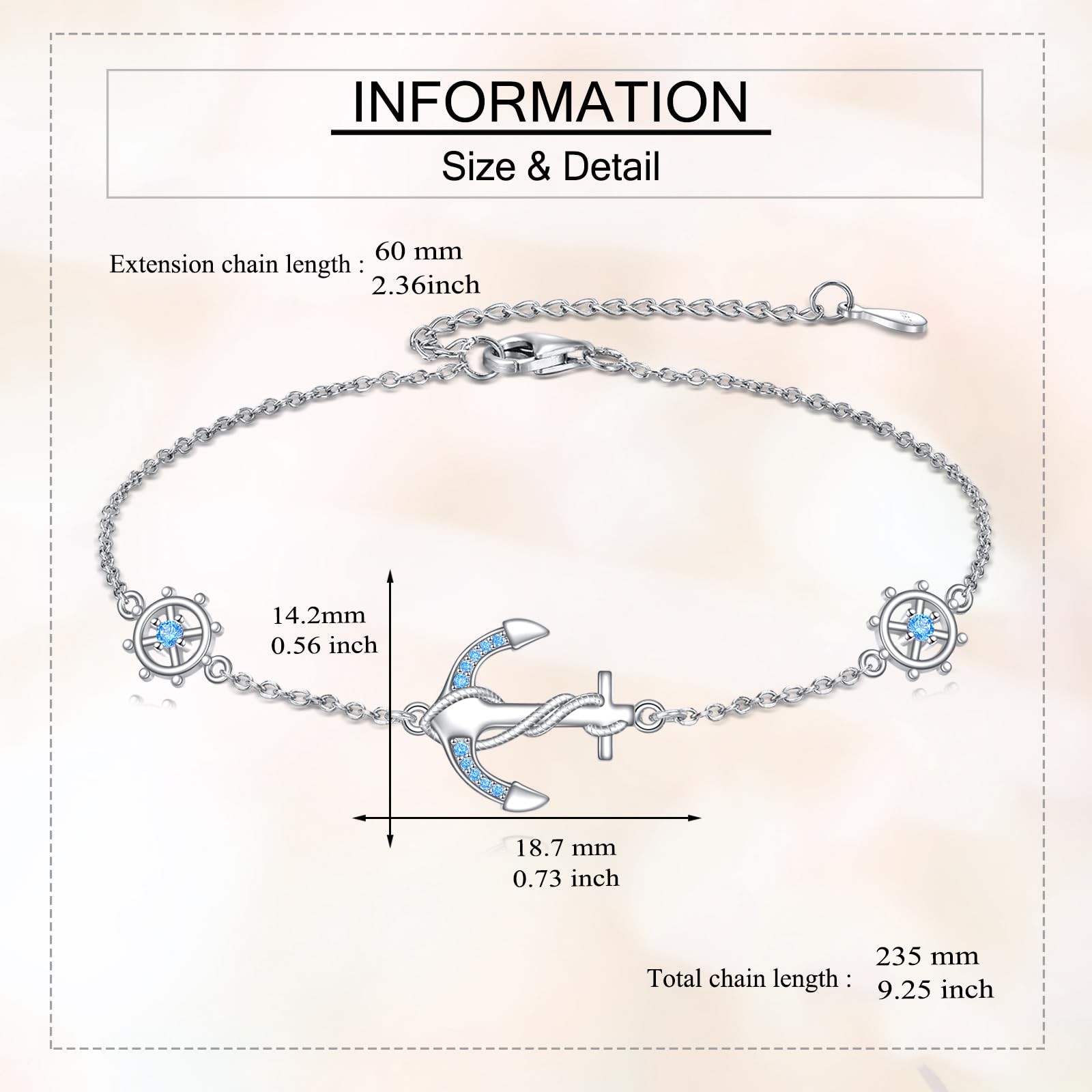 ONEFINITY Anker-Armband für Frauen 925 Sterling Silber Ruder-Armband Nautischer Seemann Anker Schmuck für Mama Frauen