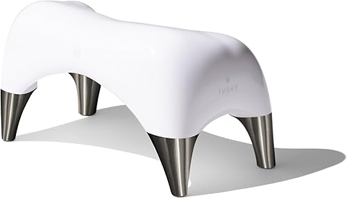 Miniatura 13 de TUSHY Nuevo taburete otomano Go - Blanco de 7 pulgadas de alto Escalón antideslizante para baño Taburete para sentadillas y excrementos