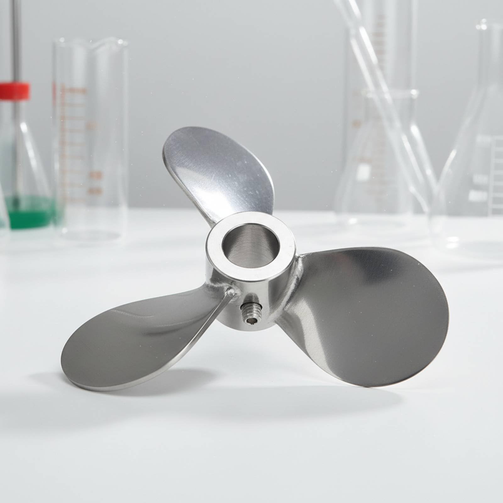 Harilla Edelstahl Mixer Rührgerät Mischpaddel Maschinenzubehör aus Lebensmittelechtem 304 Edelstahl mit Drei Schaufeln für, Außendurchmesser 150mm, Innendurchmesser 16mm