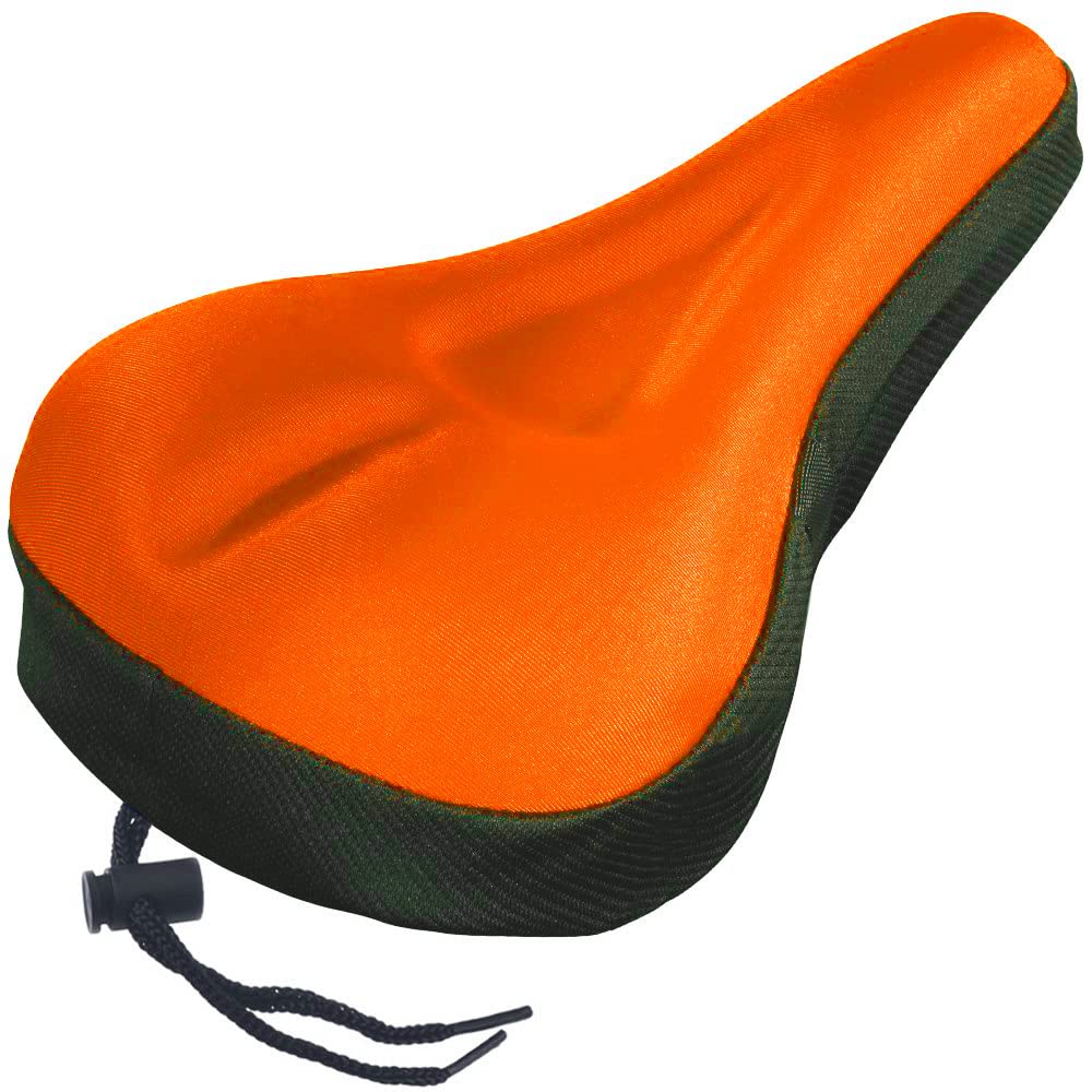 AlexVyan Orange Gel Bicycle Saddle Seat Cushion Cover for Indoor Outdoor Cycling, Exercise Cycle - Soft and Washable (B0C1CNPYHZ) Amazon Price History, Amazon Price Tracker