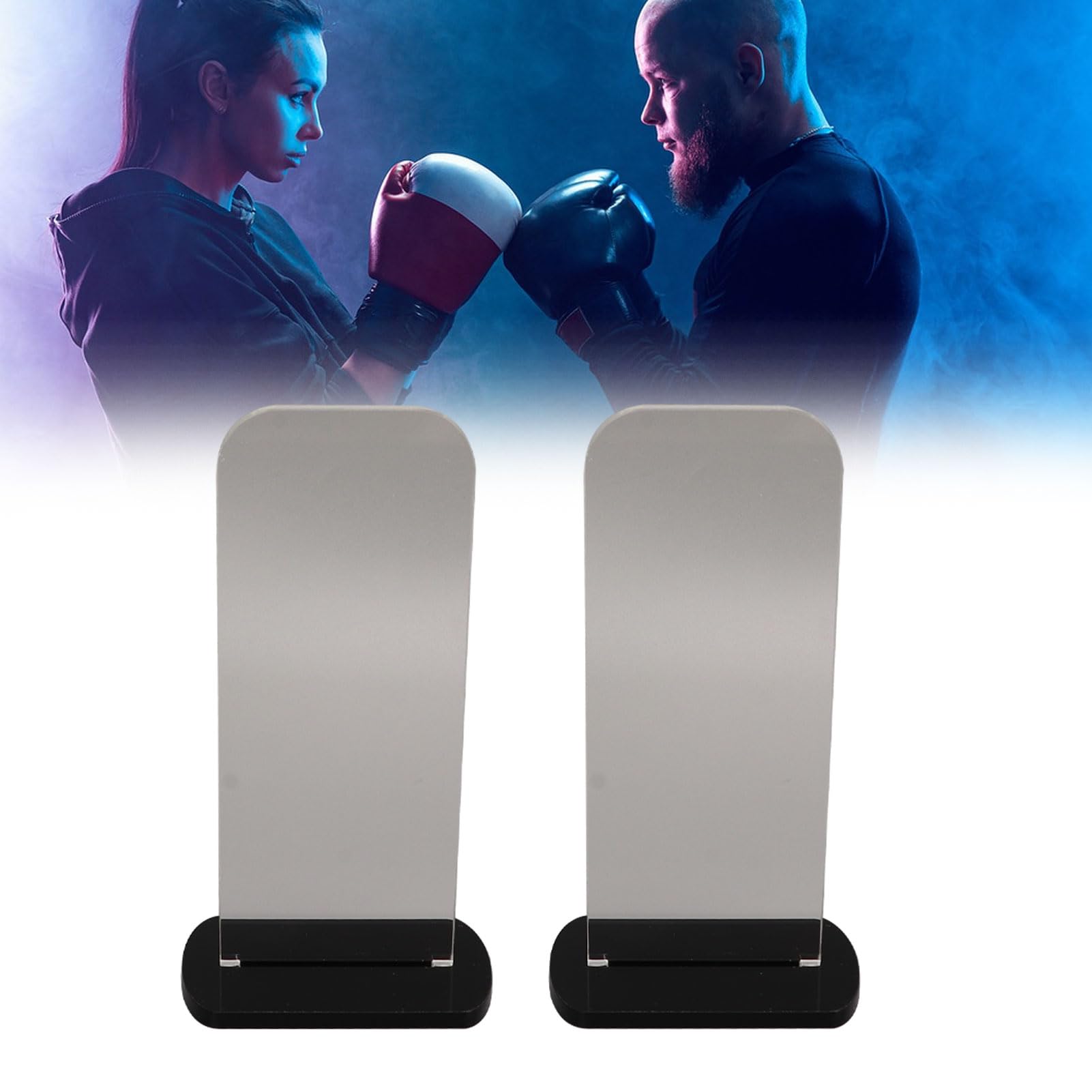 Fockety 2 Pack Stojak na rękawice bokserskie akrylowy uchwyt na rękawice bokserskie pionowy stojak na rękawice bokserskie Wystawa kolekcji rękawic bokserskich 3.1x2.0x5.9in