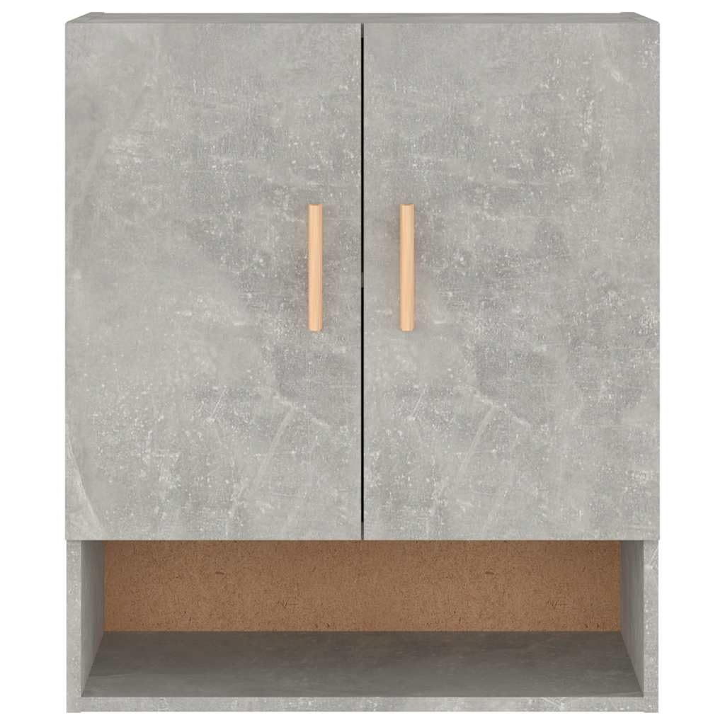 Armario de pared gris hormigón de madera 60 x 31 x 70 cm con espacio de almacenamiento y estante, armario multiusos para oficina, pasillo, sótano, taller y hogar, ahorra espacio en la pared