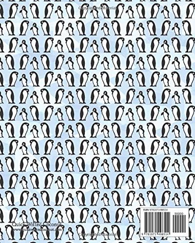 Penguins Notebook - Ruled Pages - 8x10 - Premium (Ice Blue) - Image 3
