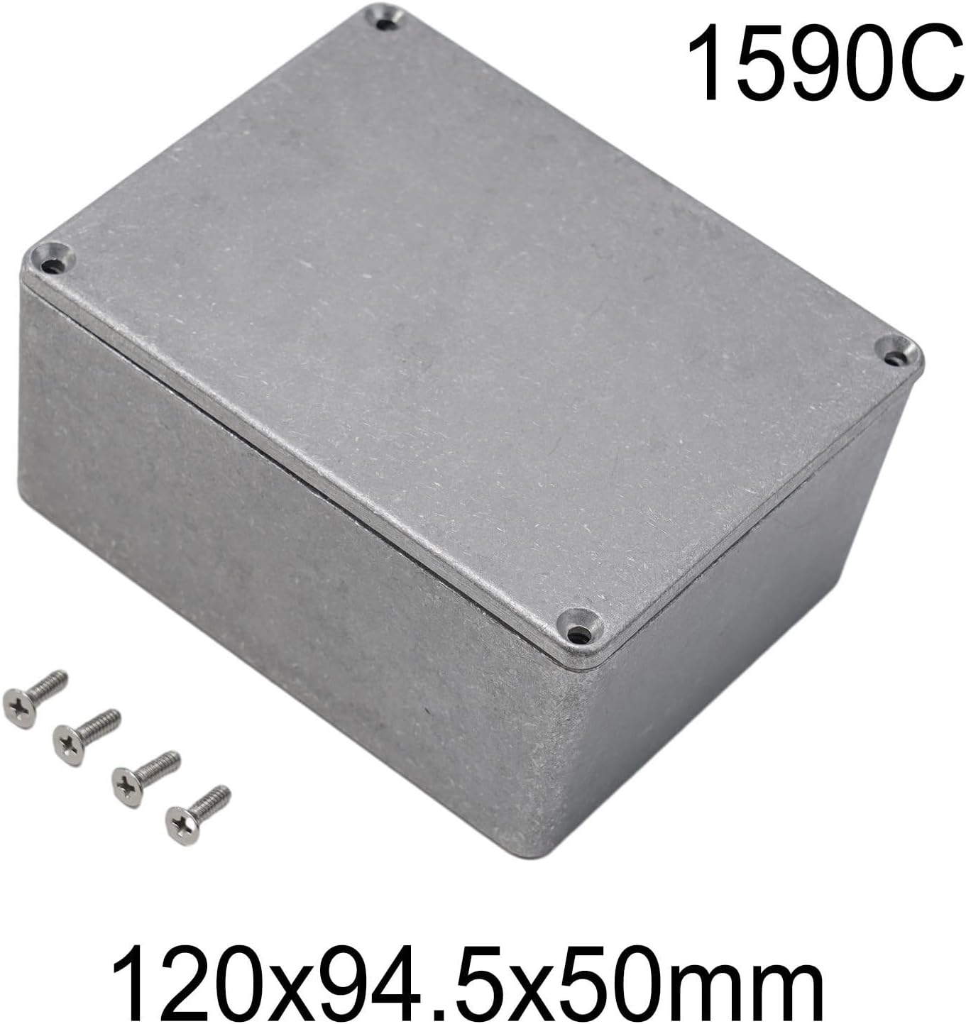 Die-Cast Aluminum Project Box Electronic Enclosure Metal Instrument Case Housing with IP54 Protection Multiple Sizes Silver 2Mm Thickness(1590C（120x94.5x50mm）)