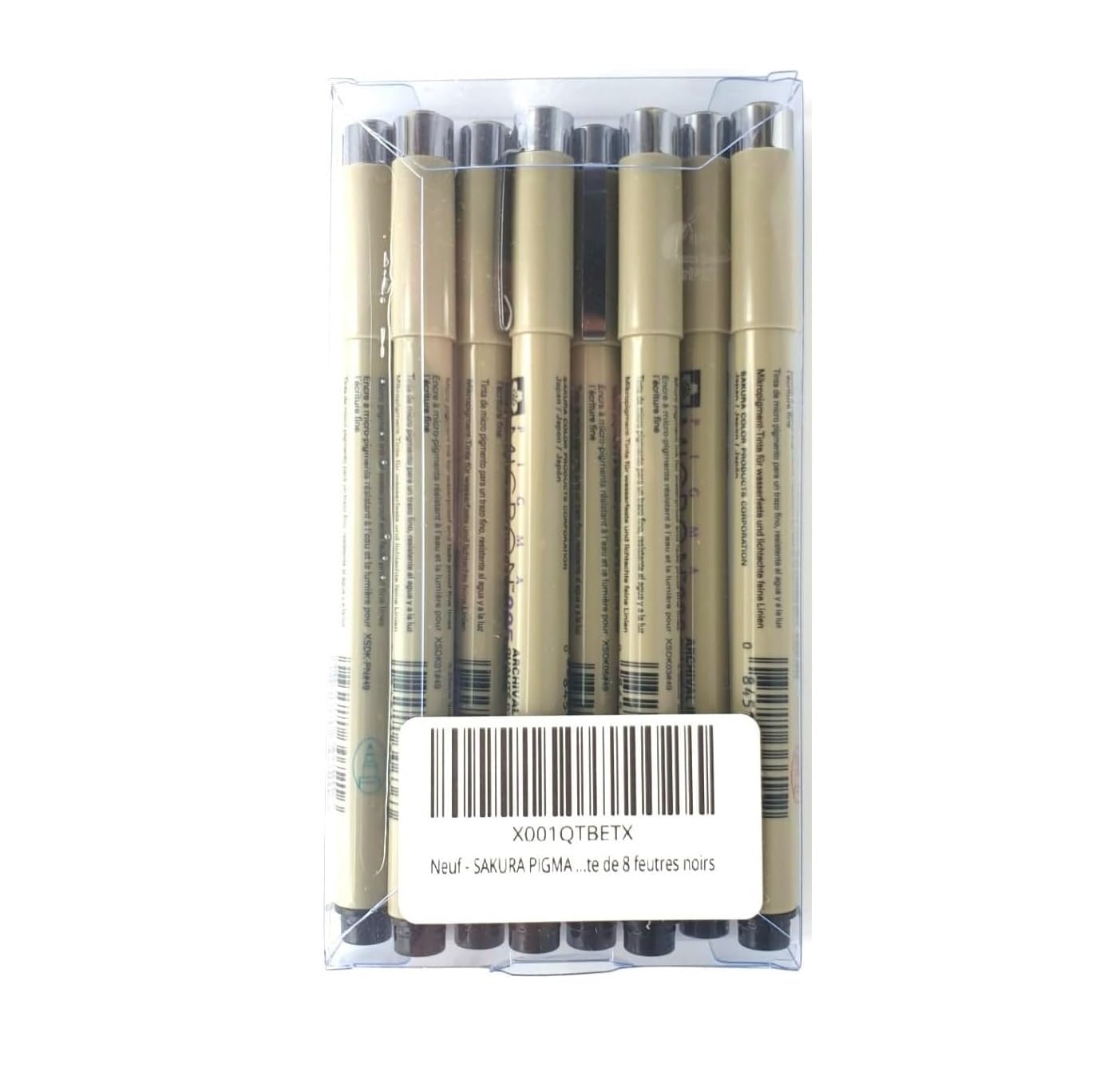 SAKURA PIGMA MICRON 003,005,01,03,05, pn,1 mm, szczotka, opakowanie 8 czarnych markerów