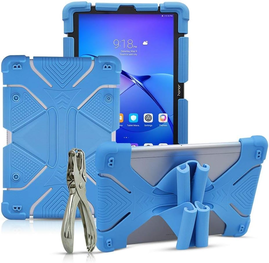 Shockproof Silicone Protective Stand Universal 10 inch Tablet Case Compatible for Dragon Touch X10 10.6 inch,10.1 inch,V10 10 inch,ASUS ZenPad 3S 10 9.7",ZenPad 10 10.1-inch (Blue)