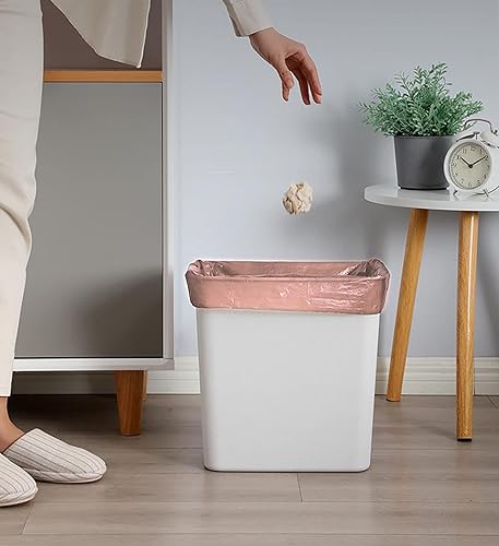 Miniatura 5 de Bolsas de basura de baño de 4 galones, 6 rollos, 120 bolsas de basura pequeñas, bolsas de basura desechables para oficina, baño (oro rosa, 120