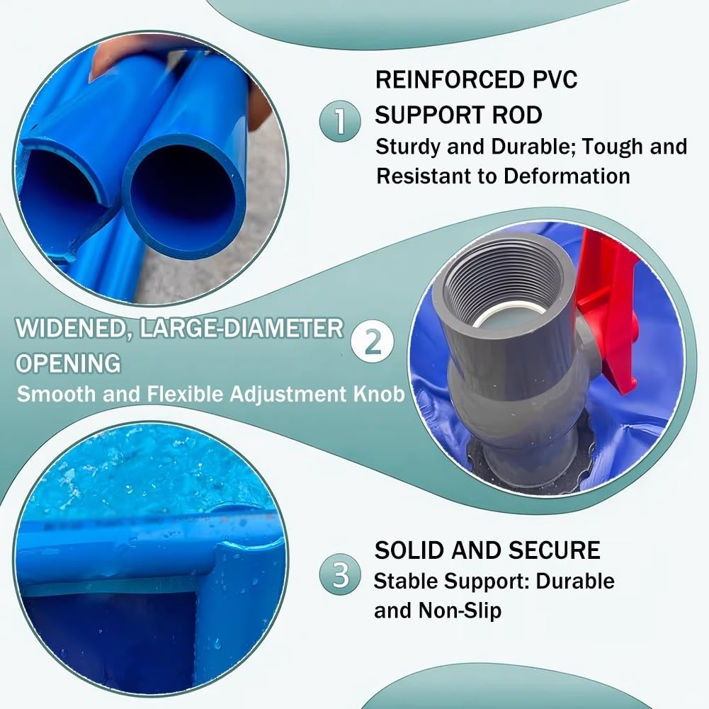 Estanque Circular Para Peces De Exterior Con Estructura Resistente, Estanque Plegable De Gran Tamaño En Lona, ​​ Para Cría De Carpas Koi, Riego Agrícola Y Almacenamiento De Agua(2.5x1.2m-5.8T)