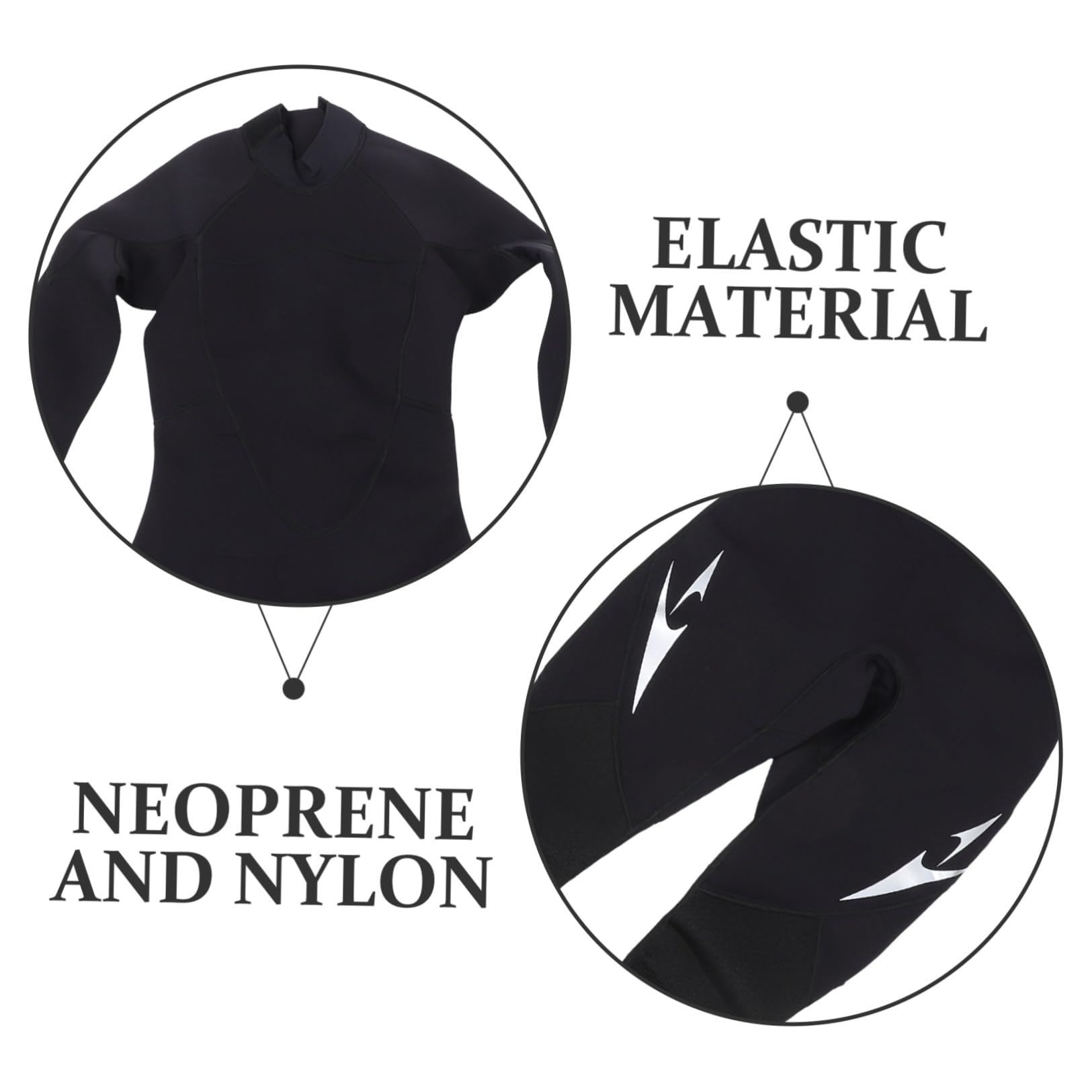 Stück Neoprenanzug Damen L Schwarz aus Scr Neopren für Tauchen | Langarm, Nylonstoff, 50 bis 57kg, für Surfen und Bewegungsfreiheit
