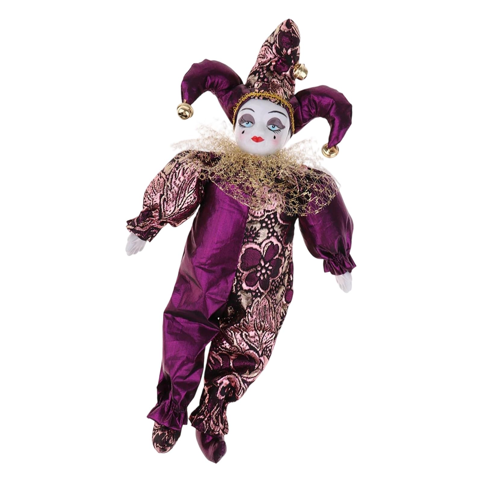 Obotsnoi Ceramic Clown Doll Poseable Clown Figurine With Flexible Joint And Costume Decorative Doll For Shelves Desk Collection Posable Ceramic