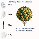 PICOFUN-67 Pcs Metallic Balloon Decoration Kit with Hand Pump, Arch Strip, Glue Dots & Flower Clips – Complete DIY Party Decoration Combo for Birthday, Baby Shower (Green &Gold) gallery image