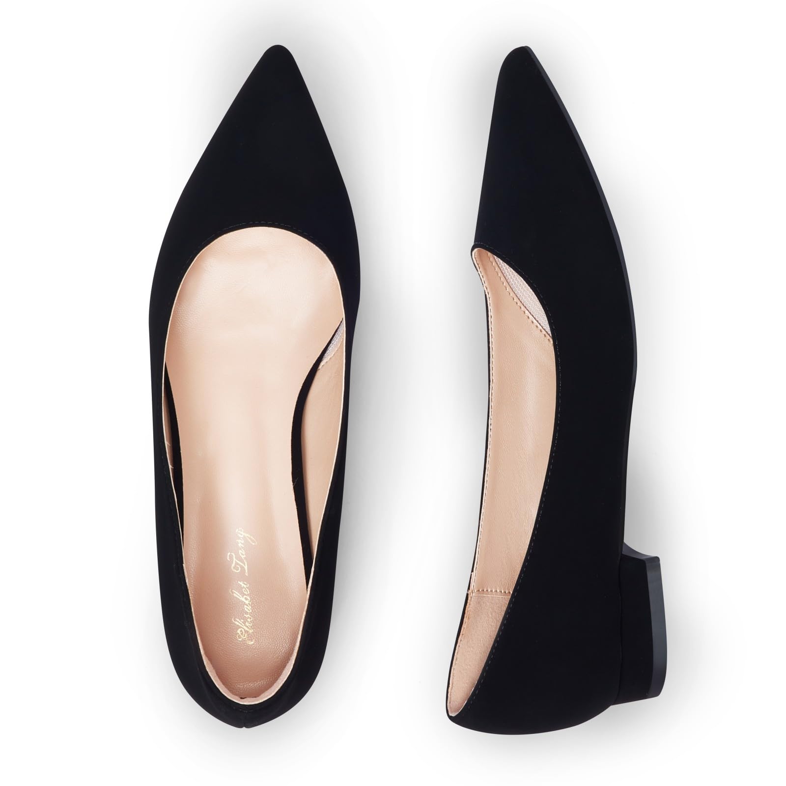 Zhabtuc Flache Ballerinas für Damen Schuh mit Spitzer Zehenpartie Elegante Slip-on Schuhe mit Niedriger Absatz Hochzeitsschuhe Arbeitsschuhe Business-Schuhe, 36-42 EU