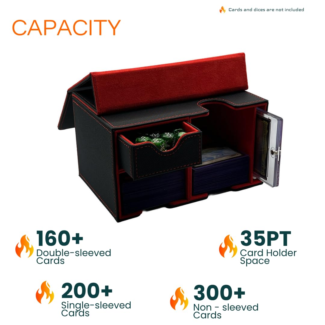 PUKARA Commander Card Deck Box for MTG. Card Storage with Magnetic Closure, MTG Deck Box, Includes 100 Card Sleeves, Dividers - Image 4