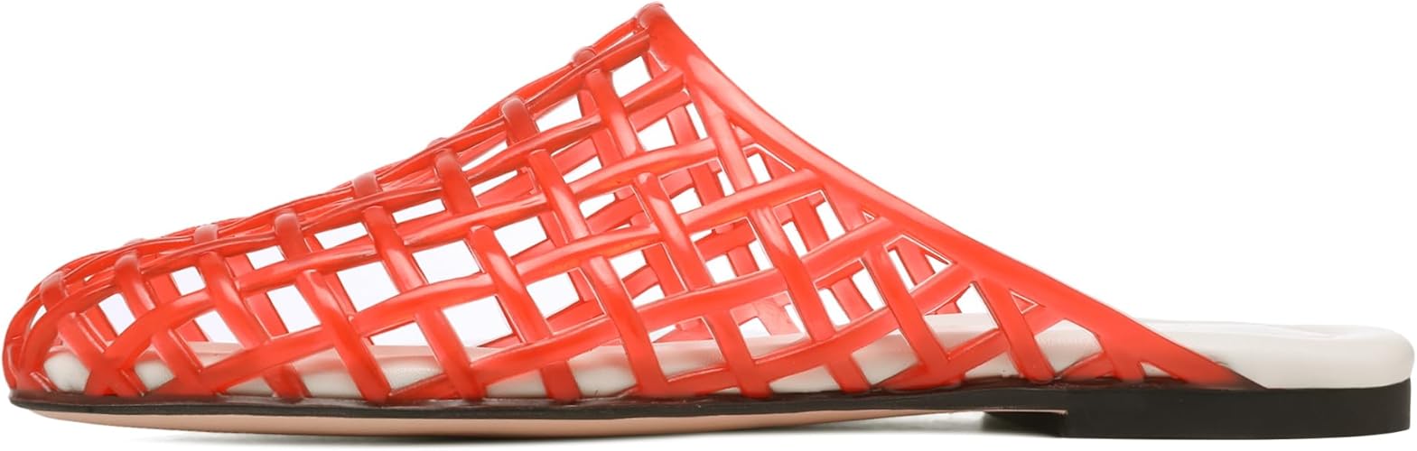 Clear Jelly Shoes for Women Slip on Jelly Mesh Slides Comfortable Closed Toe Flats Sandals Summer Beach Slippers.