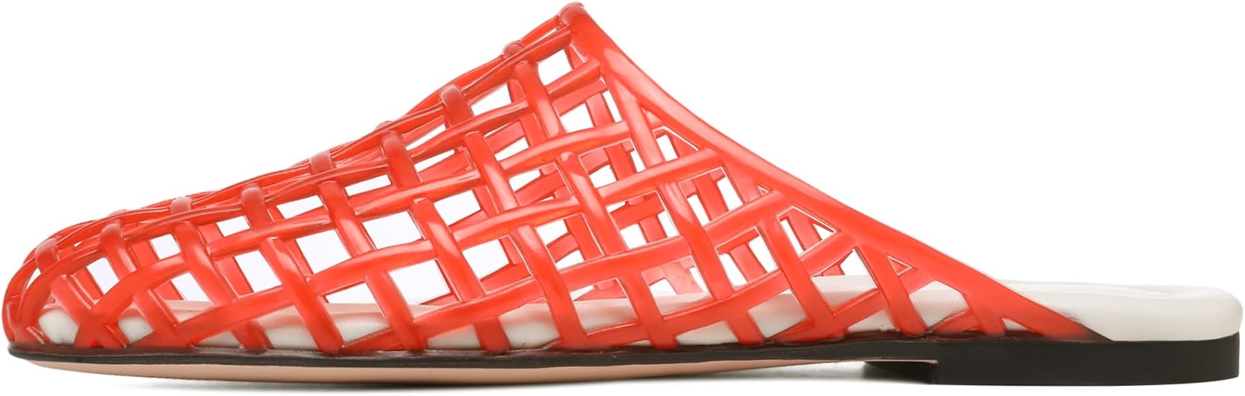 Clear Jelly Shoes for Women Slip on Jelly Mesh Slides Comfortable Closed Toe Flats Sandals Summer Beach Slippers.