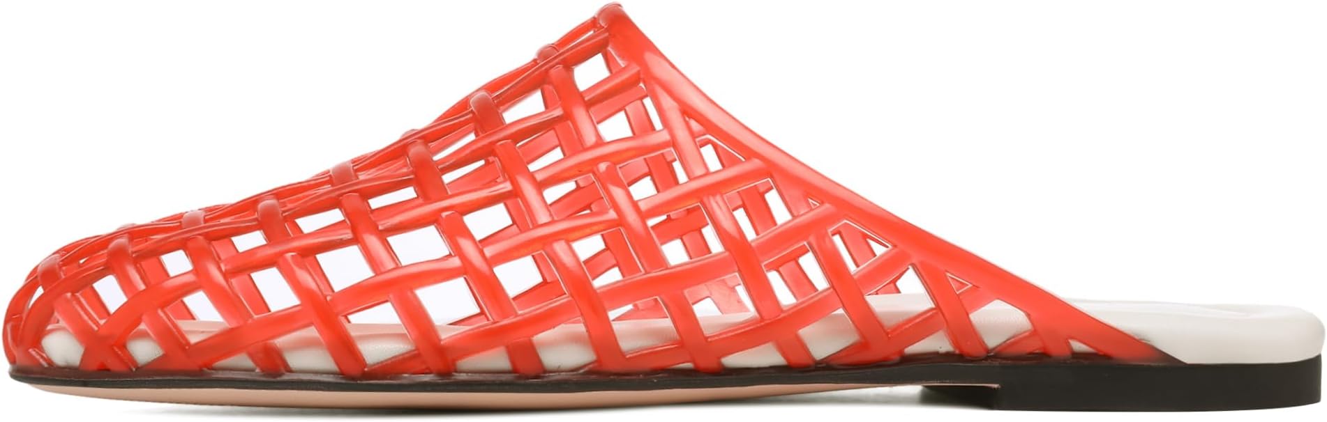 Clear Jelly Shoes for Women Slip on Jelly Mesh Slides Comfortable Closed Toe Flats Sandals Summer Beach Slippers.