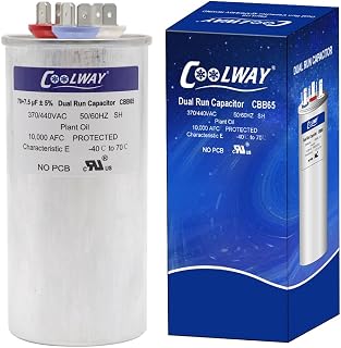 70/7.5 uF 70+7.5 MFD ±5% 370V or 440V Dual Run Start ac Capacitor for Motor Start or Heat Pump, Condenser, Pool Pump