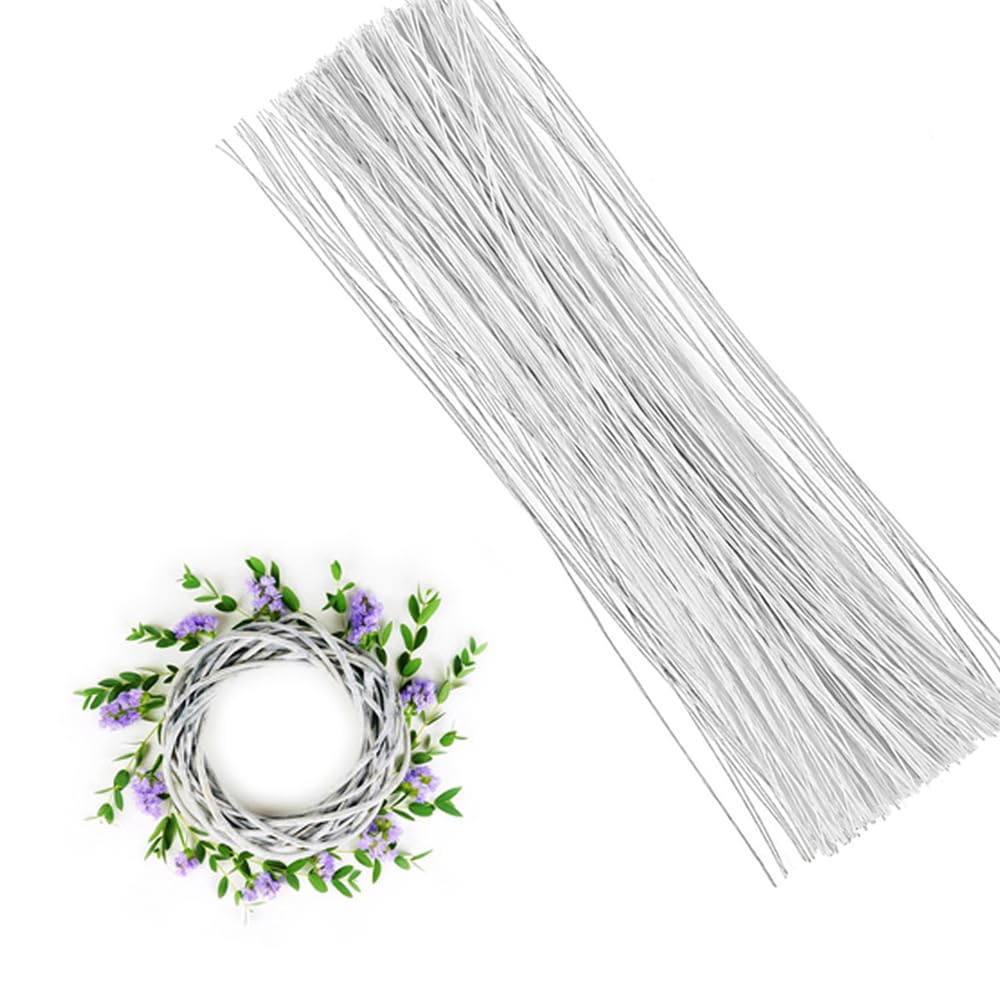 100Pcs White Floral Wire, 20# Floral Stem Wire, Flower Making Accessory for DIY Bouquet Stem Wrapping and Crafts