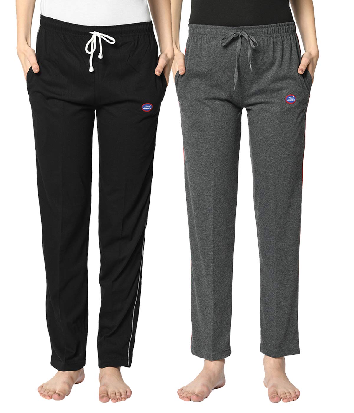 Women Cotton Blended Regular Fit Track Pants(Pack of 2)-D1__Ant__Blk__02-P-image-35