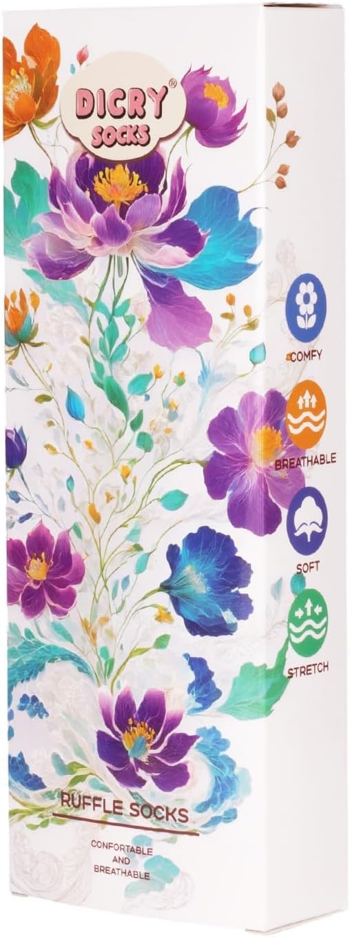 Dicry Baby Girls Double Lace Turn Cuff Socks with Big Ruffle for Infant Toddlers and Kids - Image 8