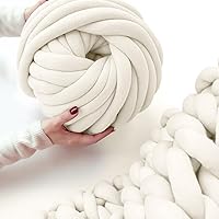 Vista 8 de Hilo para tejer con el brazo para hilo grueso, manta tubular gigante para hacer ganchillo, para hacer manualidades, para tejer a mano, nudo