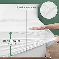 Vista 4 de TASTELIFE Protector de colchón impermeable de bambú de alta calidad, tamaño individual, refrescante y ultra suave, transpirable, ajustable de 8 a 21