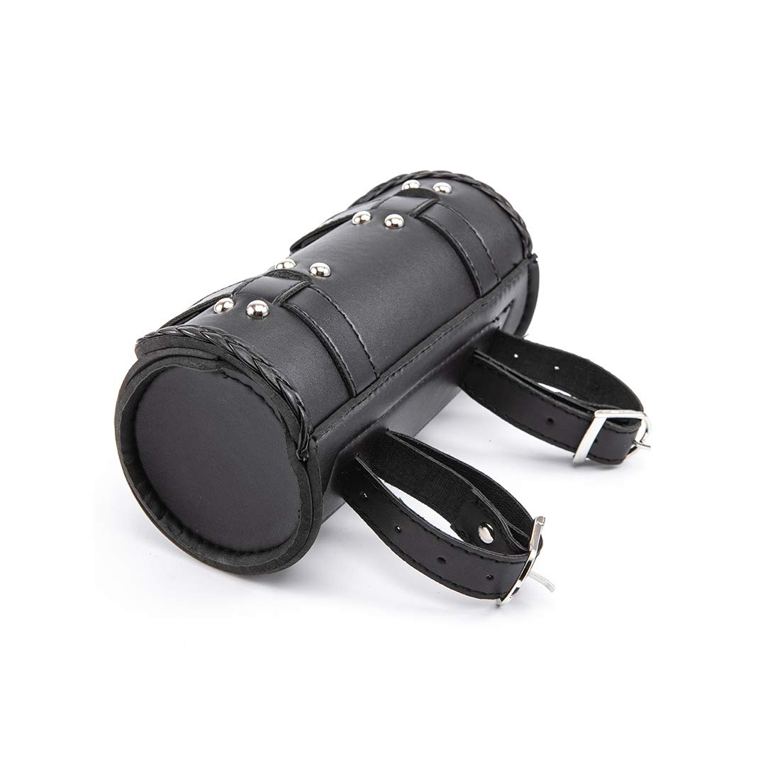 Moto Fourche Sac PU Cuir Vélo Guidon Outil Sac Sissy Bar Rouleau Sac De Rangement - Petit (Couleur B.)