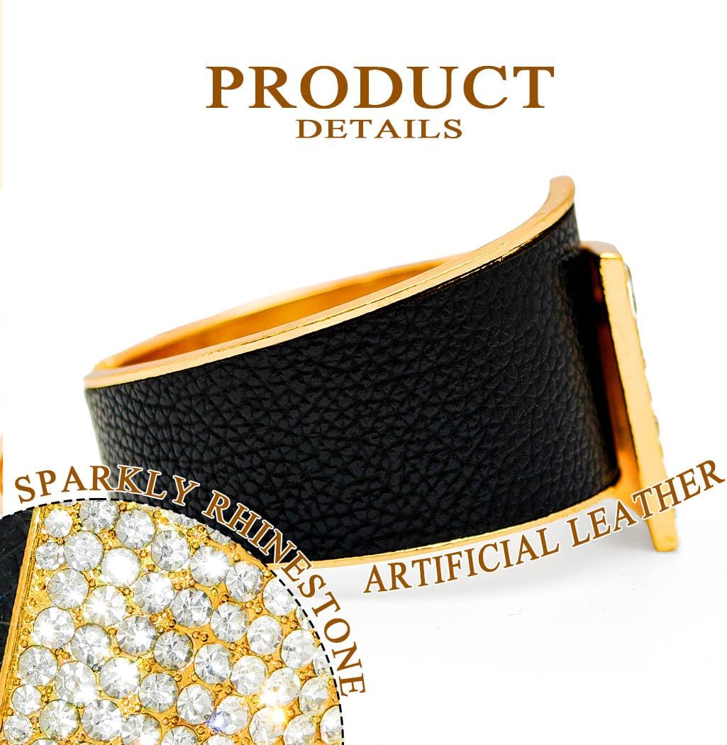 ELABEST Stylish Rhinestone Bracelet Cuff Bracelets Stretch Bracelets Sparkly Hand Chain Wedding Parties Jewelry Accessories for Women - Image 5