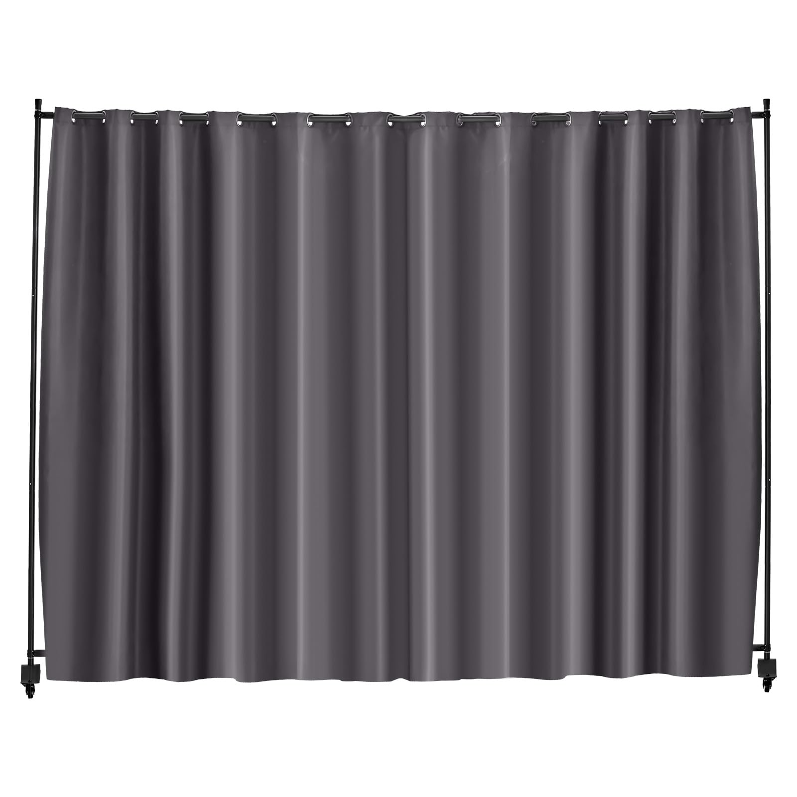 VEVOR Divisorio per Ambienti, Pannello Divisorio Portatile con Ruote, Supporto per Tende, Divisorio Indipendente, Schermo per Privacy per Ufficio, Camera da Letto, Sala da Pranzo, Grigio