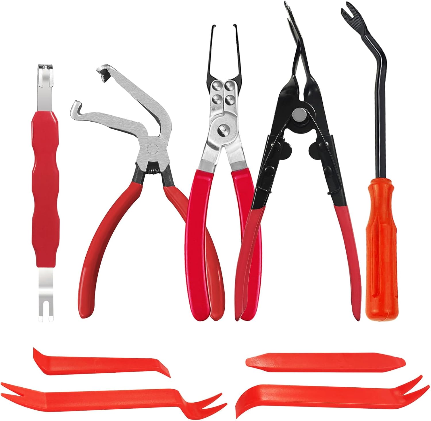 9PCS Electrical Disconnect Pliers, Trim Removal Tool Door Panel Removal Tool for Dashboard Vehicle Radio Audio Installer, Electrical Connector Separator for Auto Repair