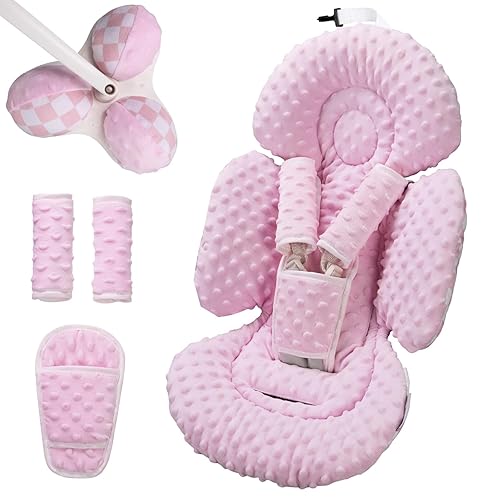 Miniatura 11 de Inserto infantil compatible con columpio Mamaroo de 4moms y asiento de coche infantil, incluye 3 bolas de repuesto, inserto reversible para columpio