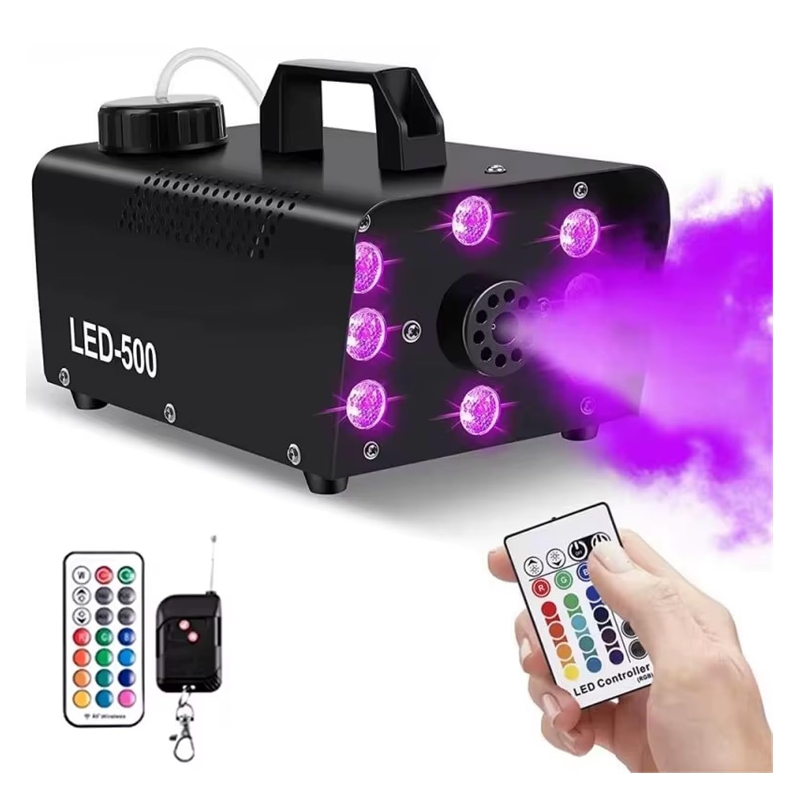 8/18 Diod LED 500W Disco Kolorowa Maszyna Do Dymu RGB Zdalnie Sterowany Wyrzutnik Mgły DJ Boże Narodzenie Wesele Impreza Scena Efekty Świetlne EnergooszczęDna Mocna(8 LED)