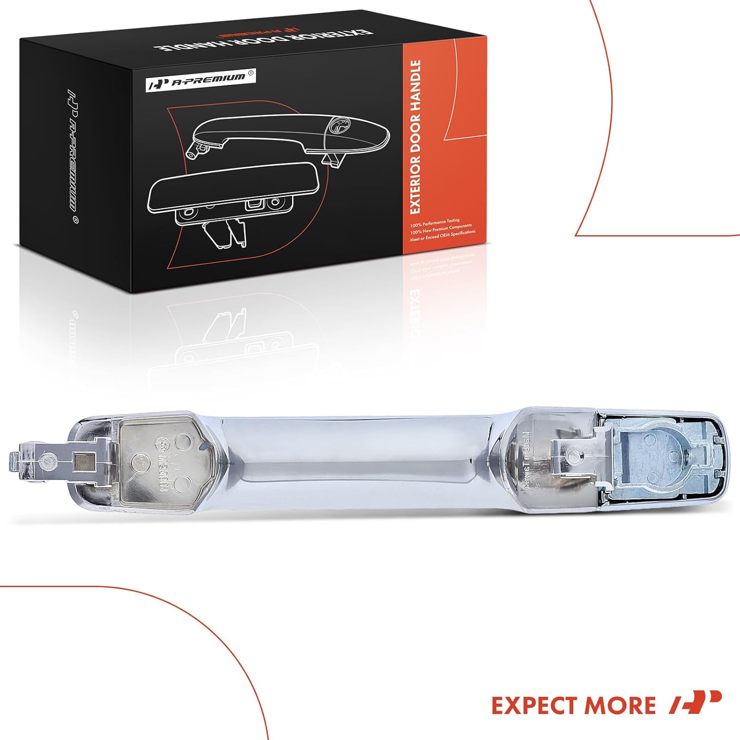 A-Premium Front Right or Rear Side Exterior Door Handle Compatible with Nissan Frontier 2005-2020, Pathfinder, Maxima, NV1500, NV2500, NV3500, Xterra, Quest & Suzuki Equator, Chrome