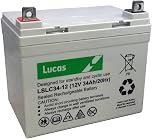 Lucas LSLC34-12 12V 34AH (33AH 34AH 35AH 36AH) VRLA AGM Sealed Rechargeable Battery for Golf Trolley, Mobility Scooters & Wheelchairs