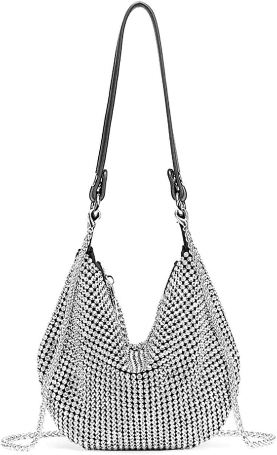 GudesslyWomen's Full Rhinestone Fashion Evening Bag Shinny Bling Purse Handbag Party Prom Wedding Purse