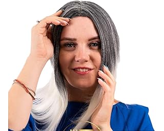 باروكة فايبر حرارى تقبل الغسيل والمكواة والسيشوار لونين رصاصى وبلوند