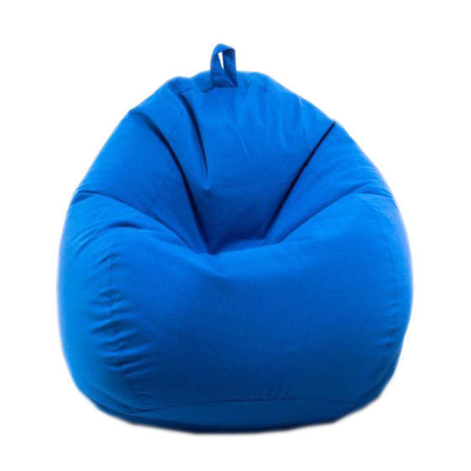 NIBHZ Bean Bag Cover Big Cotton Linen Lazy BeanBag Chair Sofa Covers Puff Relax Lounge Couch,Blue A-70x80cm