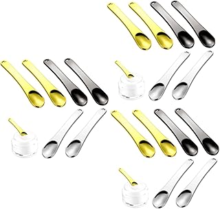 BESTOYARD 18 Peças Colher Cosmética Espátula De Maquiagem De Metal Colheres De Creme Facial Para Maquiagem Creme Facial Colher De Maquiagem Máscara Colher Facial Aplicador De Creme Para Os