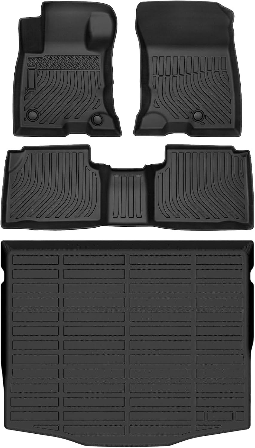 Hutisya-Floor Mats & Cargo Liner Set Fit for 2020-2026 Ford Escape Hybrid All Weather Protection Anti-Slip & Durable TPE Full Set Liners Automotive Accessories-Black