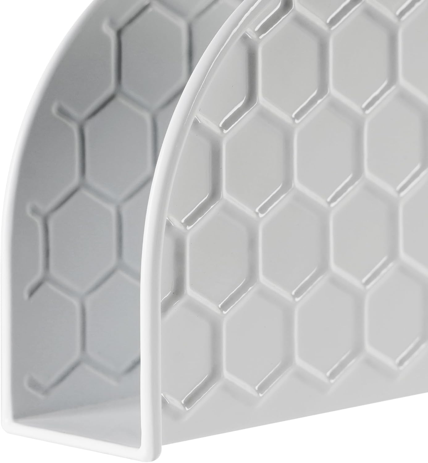 White Napkin Holder for Table, Iron Standing Napkin Dispenser