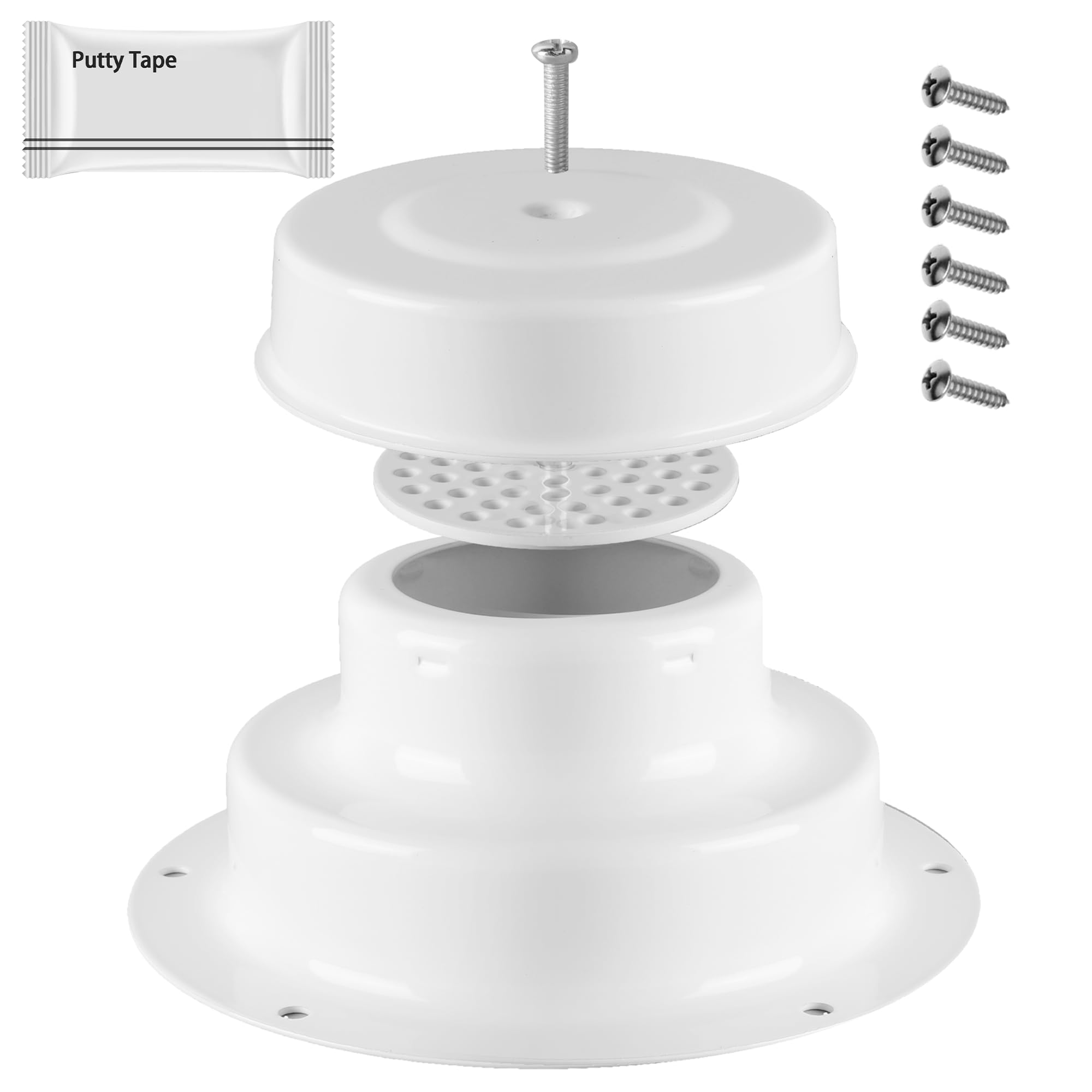 Aluminum RV Roof Vent Cover Kit with Putty Tape and Screws